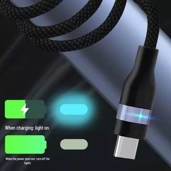 PD240W 65W Быстрая зарядка Нейлоновый плетеный двойной кабель Type-C для Apple Ice Blue C to C 65W bare