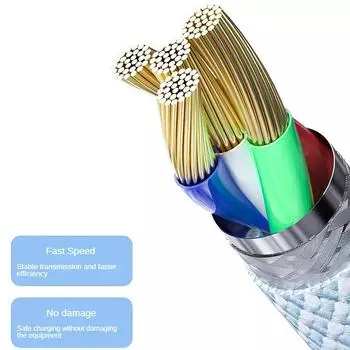 PD60W Fast Charging IPhone 15 Data Cable Type-c Braided Cable Suitable for The Entire Range of IPhone 15 Charging Cables 1M белый