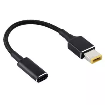 PD 100W 18.5-20V квадратный штекер на USB-C / Type-C адаптер нейлоновая оплетка кабель для Lenovo