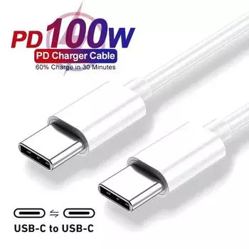 PD 100W двойной USB-C кабель для быстрой зарядки для iPhone 15 16 Pro Max 15 16 Plus Samsung Moto Huawei Realme кабель Type C на Type C 3M 0.25m