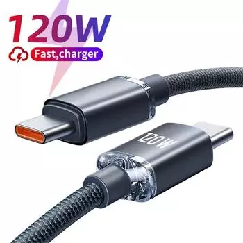 PD 120 Вт кабель USB Type C к USB C для iPhone 15 Pro Max, зарядное устройство для быстрой зарядки, кабель для передачи данных, кабель Type-C USBC 0,25 м/1 м/1,5 м/2 м