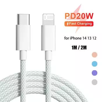 PD 20 Вт USB C кабель для iPhone 14 13 12 11 Pro Max Mini XS XR iPad быстрая зарядка типа C на ios кабель кабель для передачи данных 0,3 м/1 м/1,5 м/2 м 1m розовый