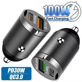 PD 30W Автомобильное зарядное устройство USB Type C Адаптер быстрой зарядки PD QC3.0 Быстрая зарядка для iPhone Huawei Xiaomi