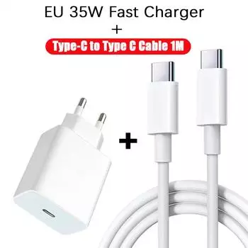 PD 35W быстрое зарядное устройство комплект для iPhone 11 12 13 14 15 16 Pro Max Plus быстрая зарядка кабель 1M для iphone16 Serives телефон настенное зарядное устройство EU 2IN1 (16 Series)