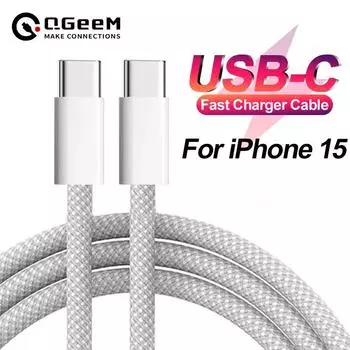 PD 60 Вт кабель для быстрого зарядного устройства USB C — USB Type C кабель для iPhone 15 Pro Max 15 Pro 15 импульсов для iPhone 15 линия передачи данных для зарядки 60W фиолетовый