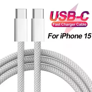 PD 60W кабель для быстрой зарядки USB C на USB Type C кабель для Apple IPhone 15 Pro Max 15 Pro 15 Puls для iPhone 15 зарядный кабель для передачи данных 1m серый
