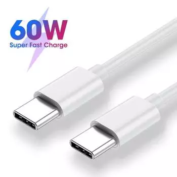 PD 60W USB Type C кабель для передачи данных для iPhone 15 серии iPad Samsung S23 Xiaomi кабель для быстрой зарядки аксессуары 1m