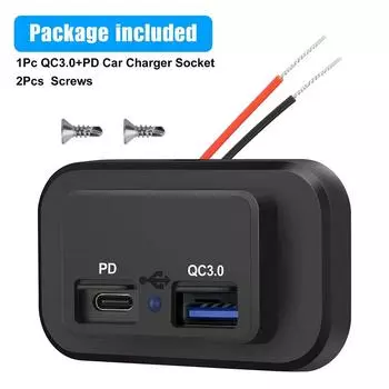 PD+QC3.0 зарядное гнездо с двумя портами зарядное гнездо для 12/24 В автомобиля лодки автодома каравана кемпинга аксессуары CHINA