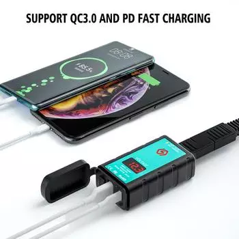 PD+QC3.0 зарядное устройство для телефона на руль мотоцикла 48 Вт 1,4 м SAE-OT кабель USB Type-C разъем вольтметр водонепроницаемый с переключателем два USB