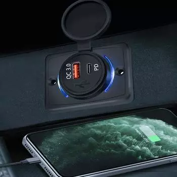 PD QC 3.0 Dual USB зарядное устройство универсальное автомобильное зарядное устройство розетка адаптер питания водонепроницаемый адаптер быстрой зарядки для мотоцикла 12 В/24 В