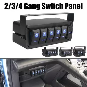 PD+QC быстрая зарядка DC 12V/24V 2/3/4/5 Gang автомобильный морской автоматический выключатель цифровой вольтметр переключатель панель автоаксессуары