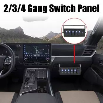 PD + QC Быстрая зарядка со значком, наклейка, автомобильный морской выключатель, цифровой вольтметр, панель переключателей 2/3/4/5 групп постоянного тока 12 В/24 В 2 Gang