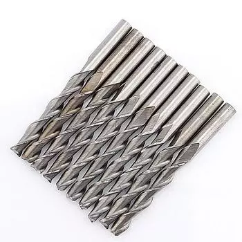 PDTO 10 шт. диаметром 3,175 мм, двухфлейная твердосплавная спиральная концевая фреза с ЧПУ