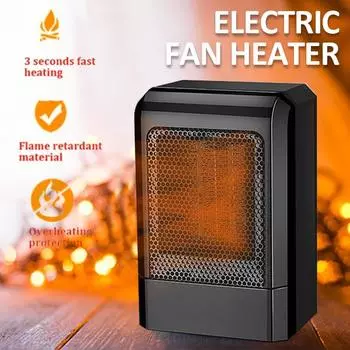 PDTO 1 шт. новый 500 Вт тихий мини-черный керамический электрический обогреватель для дома и офиса, вентилятор отопления