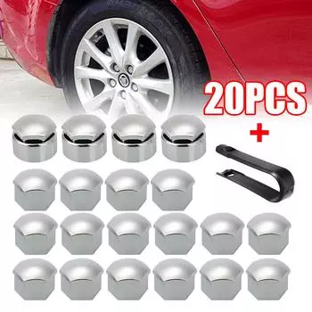 PDTO 20x серебро 17 мм колесная гайка болт крышка крышка + инструмент для удаления для Ford Peugeot Citroen