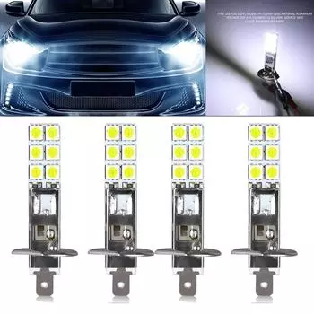 PDTO 4X H1 Super White 6000K 55W 12 SMD-5050 Комплект светодиодных ламп для фар дальнего света