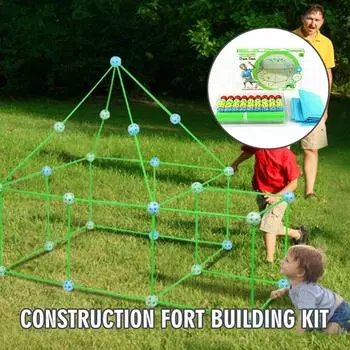 PDTO Kids Fort Building Set Детская сборка DIY Строительная палатка Комплект игрушек Подарок