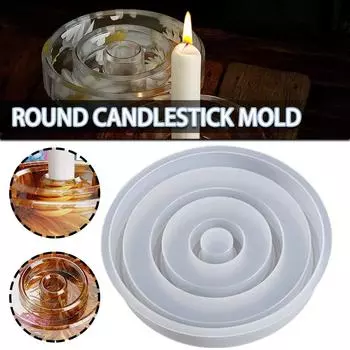 PDTO круглые круги подсвечник силиконовая форма подсвечник литье из эпоксидной смолы