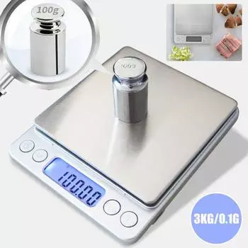 PDTO Новые мини-цифровые кухонные весы для выпечки с ЖК-дисплеем, бытовые весы 3 кг/0,1 г