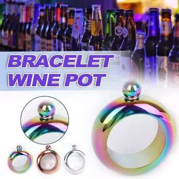 PDTO Скрытый браслет-фляга Алкоголь Хип-секрет из нержавеющей стали с воронкой