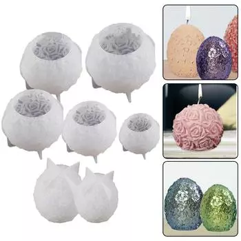 Pdtoweb DIY Rose Ball Подсвечник Силиконовая форма Подсвечник Литье эпоксидной смолы