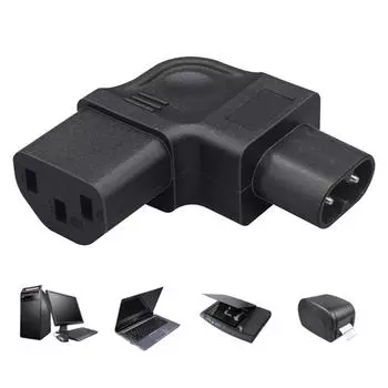 Адаптер кабеля питания PDU IEC320 C8 - C13 Фигура 8 Мужской - Женский Угловой IEC Гнездовой разъем для электроники