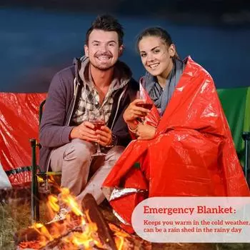PE Emergency Sleeping Bag Waterproof Portable Survival 213x91CM Sleeping Bag for Outdoor Camping Hiking Adventure зелёный