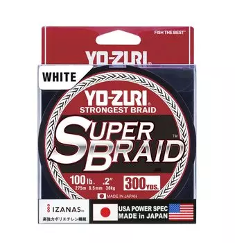 PE Line Super Braid 300YDS 100Lbs White YO-ZURI Color белый