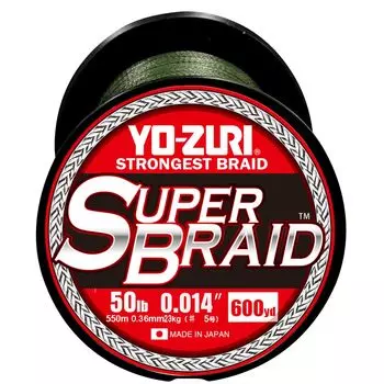 PE Line Super Braid 600YDS 50Lbs Dark Green YO-ZURI Color
