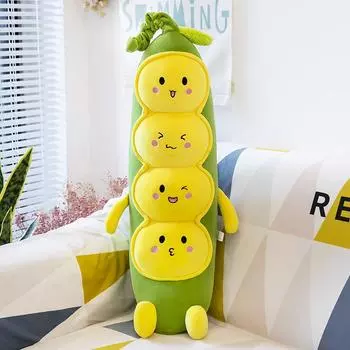 Pea Pillow Plush Toy Long Sleeping Doll Girl Birthday Gift Caterpillar 60cm0.3kg жёлтый