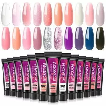 PEACECOLOR 10 мл Полигель для наращивания ногтей Crystal Builder УФ-светодиодный гель для дизайна ногтей Гель для быстрого наращивания ногтей Желе-гель для наращивания ногтей