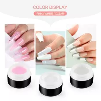 PEACECOLOR 15 мл Полигель для наращивания ногтей Акриловый лак для ногтей УФ-светодиодный твердый строитель Кристалл УФ-гель для ногтей Набор гелей для ногтей Гель-лак для ногтей