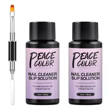 PEACECOLOR, 30 мл, набор скользящих растворов для полигеля для наращивания ногтей, маникюрные инструменты для накладных ногтей, очиститель плюс для УФ-светодиодного набора кистей для геля для ногтей