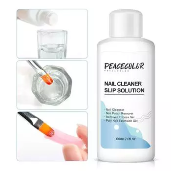 PEACECOLOR 60 мл 120 мл очищающее средство плюс раствор для скольжения удаляет излишки геля для улучшения блеска средство для удаления липкости лака для ногтей УФ-гель средство для удаления липкости жидкость для дизайна ногтей