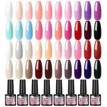 PEACECOLOR 7 мл лак для стемпинга ногтей, гель для печати на ногтях, 40 коробок, цветной зеркальный красный, серый, желтый гель для украшения ногтей