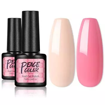 PEACECOLOR, 7 мл, полуперманентный лак для ногтей, набор для замачивания ногтей, 2 цвета, УФ-гель-лак, лак для ногтей, гель-лак для ногтей, маникюрный набор, дизайн ногтей