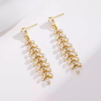 [Peaceful Years] Exquisite Silver Needle Wheat Tassel Earrings for Women - High-End New Year Jewelry TE01726 серебряный