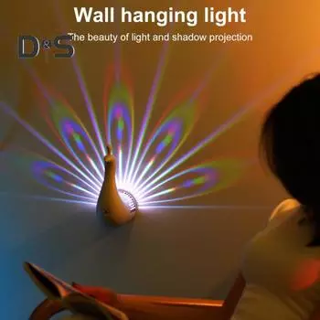 Peacock Lamp LED настенный светильник с пультом дистанционного управления энергосберегающий быстрая установка Peacock Projection LED Night Light Decor 1 Set розовый