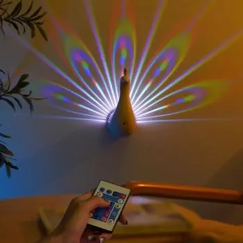 Peacock Lamp LED настенный светильник с пультом дистанционного управления энергосберегающий быстрая установка Peacock 1 Set белый