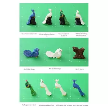 Peacock Miniature Statue Resistant Lovely Resin Peacock Statue Creative Accessories Decorative Items Realistic White Small