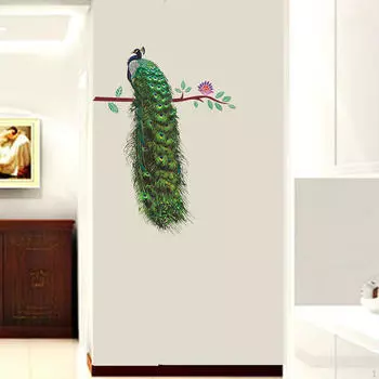 Peacock on Branch Wall Sticker ,Wall Mural ,PVC Animals Decals, Art Decor