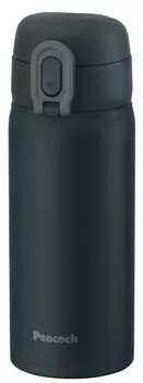 Peacock One Touch Mug Bottle Charcoal Gray 350ml Water Bottle Thermos HCH The-peacock Thermal/Cold AKT-35
