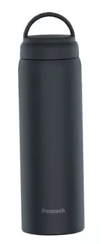 Peacock Screw Mug Bottle Charcoal Gray 600ml Water Bottle Thermal Insulation with Handle Vacuum Insulation Thermos Tumbler Coffee Mug Easy to Wash Mug