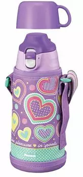 Peacock Thermos Industry Peacock Water Large Direct Cold 2WAY Cup Thermal One Includes Nursery Elementary School Sports Stainless Steel Purple Heart