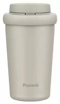 Бутылка для воды Peacock 400 мл с вакуумной изоляцией, термоизоляционный стакан One Touch с широким горлом, антибактериальная кружка, бутылка-термос, белая с The-peacock 0,4 л