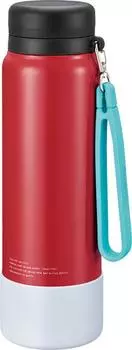 Peacock Water Bottle, Stainless Steel, Rubber Material, Mug Type (with Strap), Large Capacity, 1.0L, Signal Red, AKD-RS100 RSG