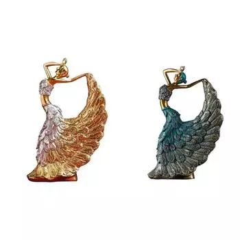 Peacocks Dancer Statue Figurine Peacocks Decors Sculpture Peacocks Decorative Object X3UC