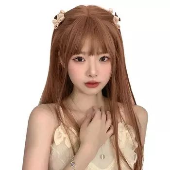 Peacoco Crossdressing Harajuku Lolita Small Heat Full of Black Hair Net Included Парик, Длинный, Прямой, Стиль, Косплей, Средний, Натуральный, Лицо,