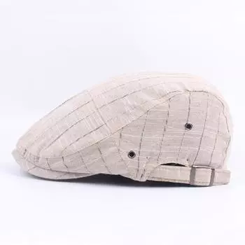 Peak Chasing Wolf Мужская и женская тонкая полосатая кепка-берет с дышащим отверстием Осенняя шляпа от солнца Adjustable белый