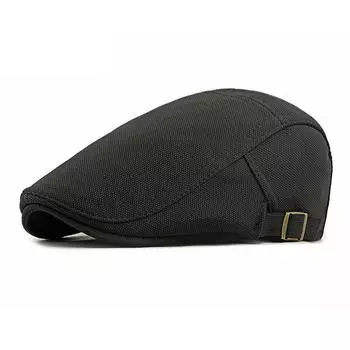 Peaked Cap Men s Spring Beret British Vintage Forward Cap чёрный